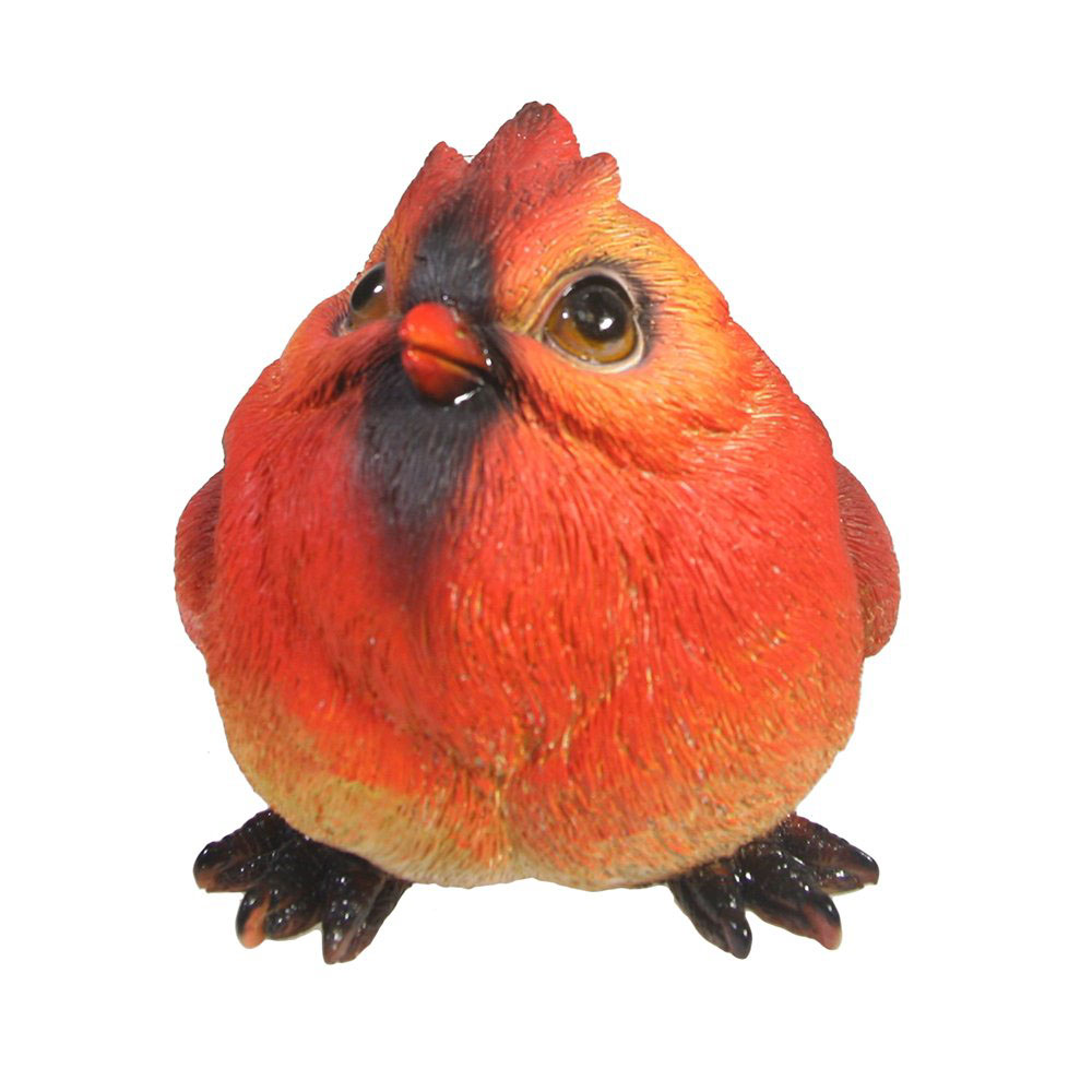 Фигура декоративная садовая Птичка Красный Кардинал 13х11х12см