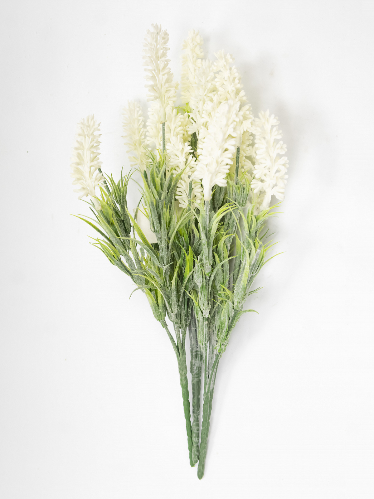 Цветок искуственный Лаванда на вставке 30см, белый
