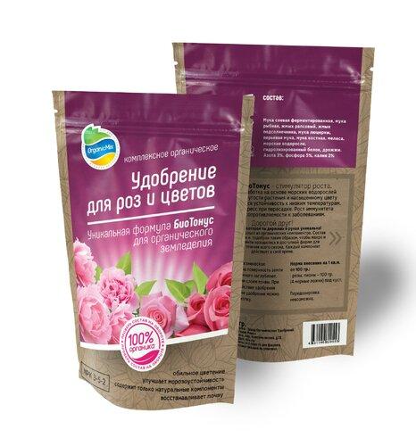 Удобрение сухое ОрганикМикс органическое для роз и цветов гранулированное 200г